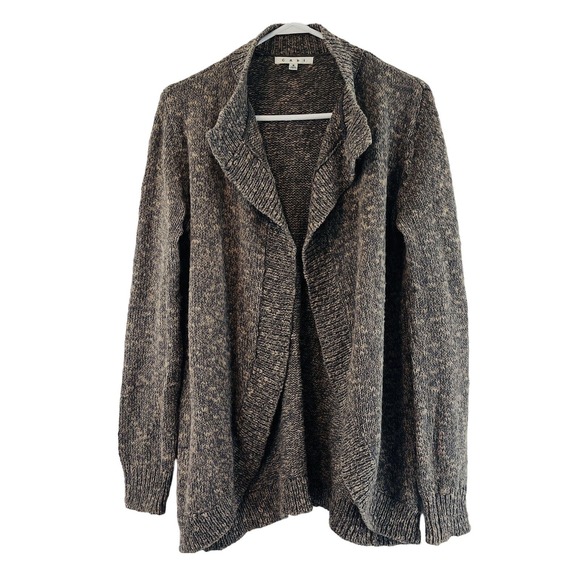 Womens CAbi S Swear By Sweater Open Cardigan Brown‎ Gray Marled Knit Style #880 - Picture 1 of 7